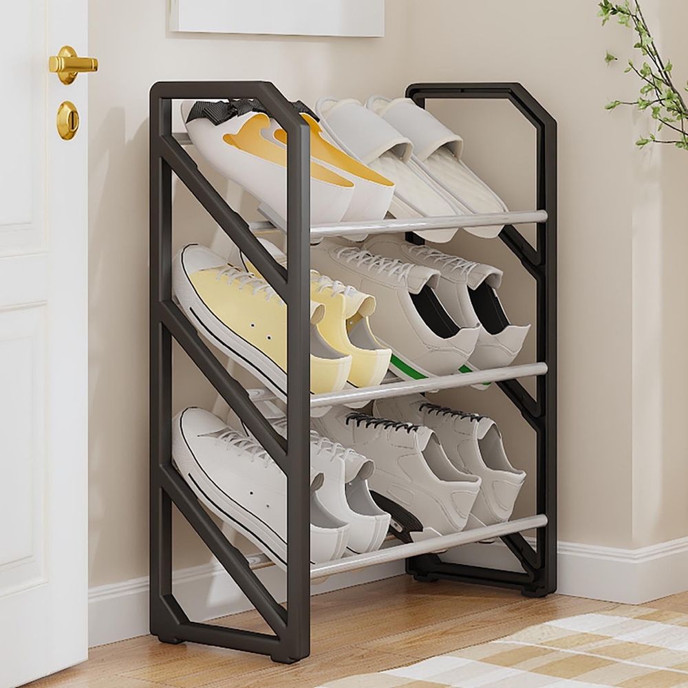 3-Tier Shoe Rack, Compact Small Freestanding Shelf For Closet Hallway Entryway Living Room Bedroom