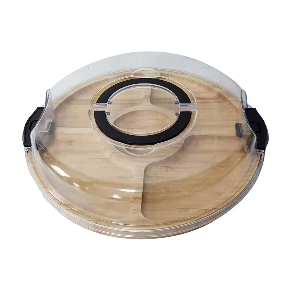 Wood Charcuterie Board with Clear Lid Travel Portable Cheese Board Box Cutting Board for Kitchen Snack Serving Party Platter with Divided Compartments Food Safe Wood Tray for Appetizers Desserts