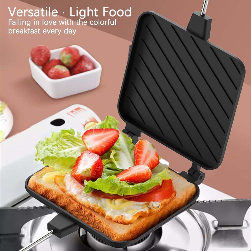 Breakfast Sandwich Maker Press Camping Cooker - Nonstick Frying Pan Pancake Maker Omelet Cooker with Removable Handle for Toasting Grilling Cooking at Home Kitchen Outdoor
