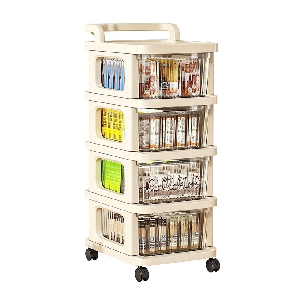 Rolling Storage Cart with Drawers Plastic Storage Drawer Unit on Wheels Mobile Organizer Cart for Snacks Toys Office Supplies - 2 3 4 5 Tier Narrow Trolley for Bedroom Kitchen Living Room