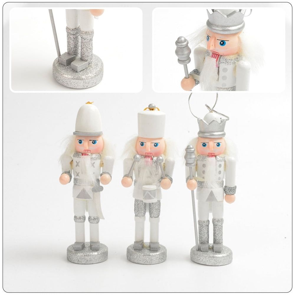 Plated Silver Traditional Nutcracker Xmas Decoration for Home and Office