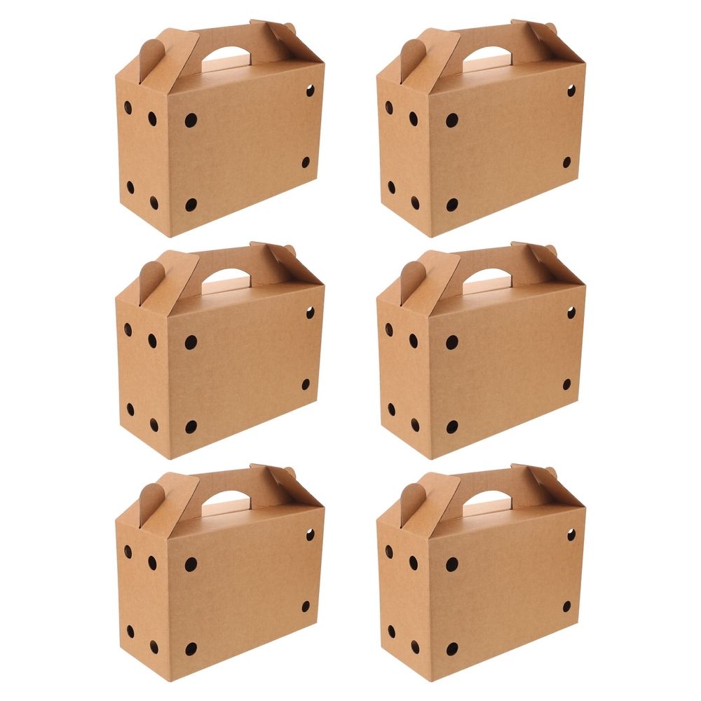6Pcs Bird Shipping Cardboard Box with Handle Lightweight Breathable Pet Transport Carrier