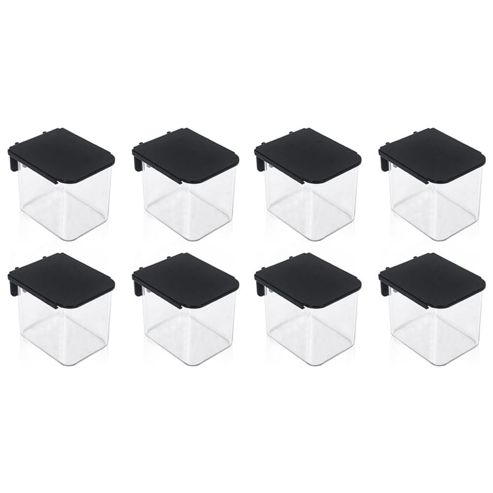 8 Pcs Pegboard Accessories with Lid, 3.9 X 3.2 X 3.2 Inch Pegboard Bins with Hooks, Clear Plastic Pegboard Containers