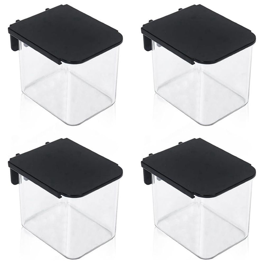 8 Pcs Pegboard Accessories with Lid, 3.9 X 3.2 X 3.2 Inch Pegboard Bins with Hooks, Clear Plastic Pegboard Containers