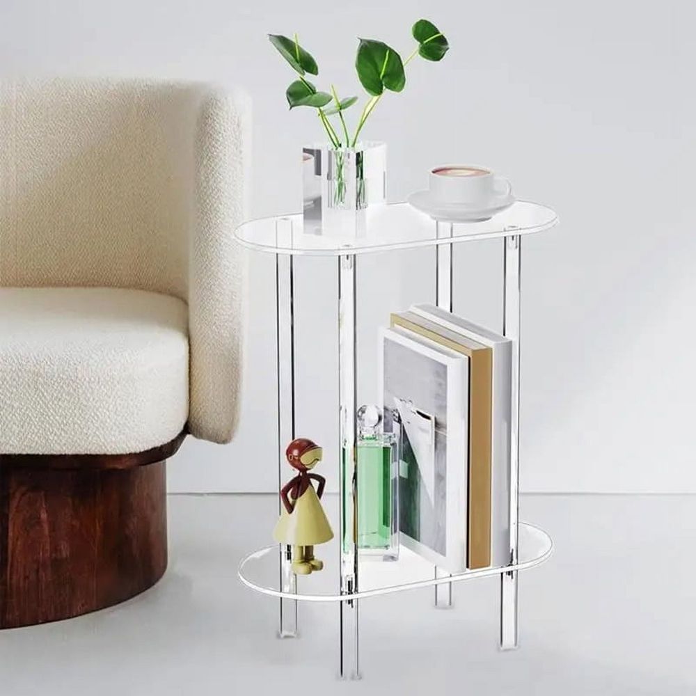 Sofa Table Side Transparent Tea Tables Table Acrylic Storage Cabinet Nightstands Acrylic Coffee Table for Home Decor