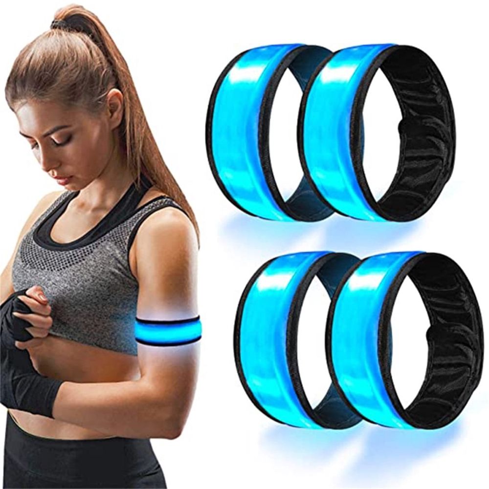 4 Pack LED Reflective Horse Shackle Bands with Lighting Accessories for Animals, High Visibility Night Riding Parades Farm Safety Gear, 35x4cm & 24.5x4cm