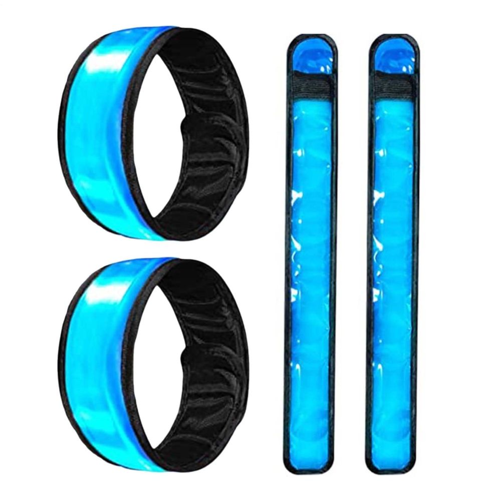 4 Pack LED Reflective Horse Shackle Bands with Lighting Accessories for Animals, High Visibility Night Riding Parades Farm Safety Gear, 35x4cm & 24.5x4cm