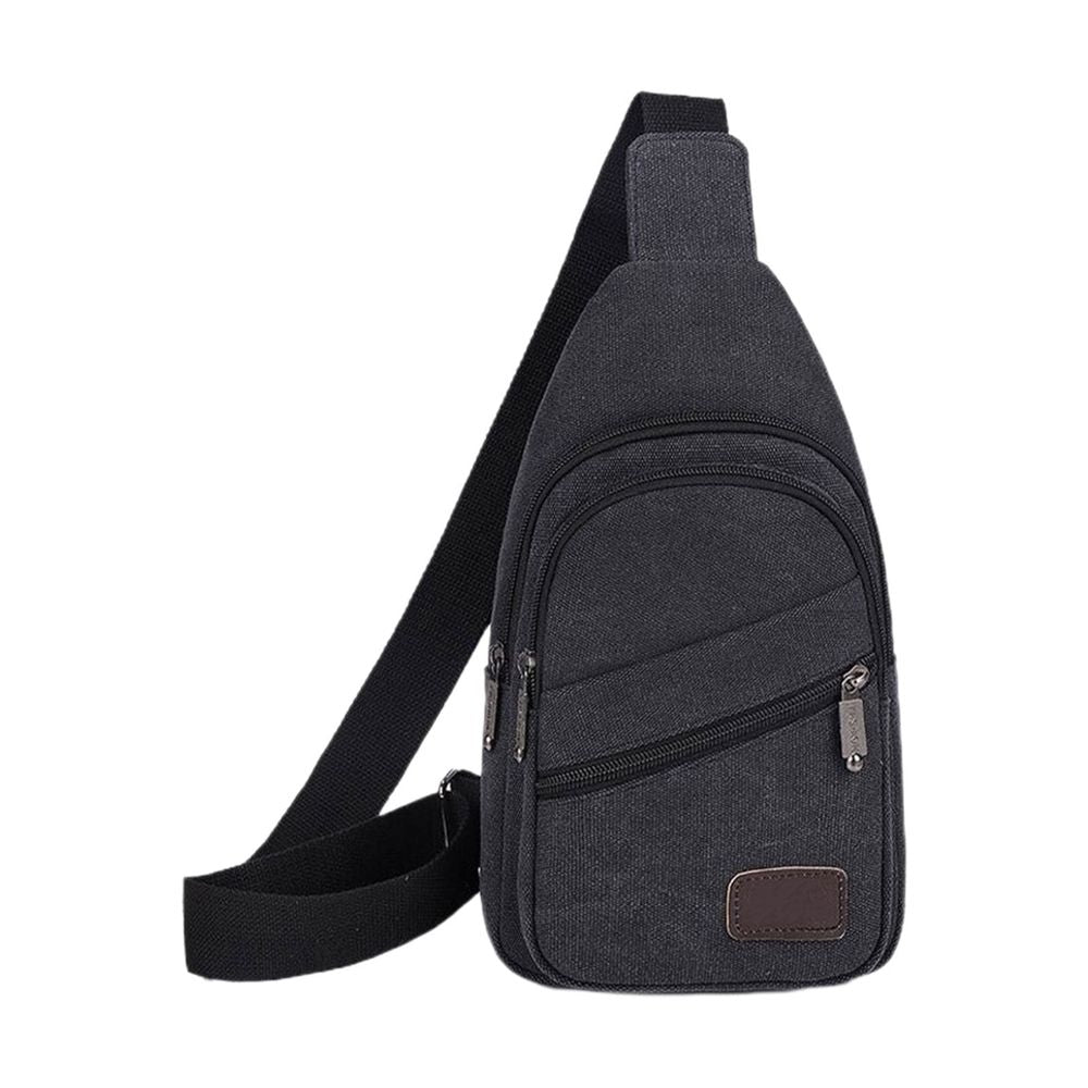 Unisex Single Shoulder Crossbody Bag Waterproof Canvas Sling Backpack Chest Bag for Hiking Travel Daily Use Multi Compartment with Hidden Pocket 12 x 6.7 Inches