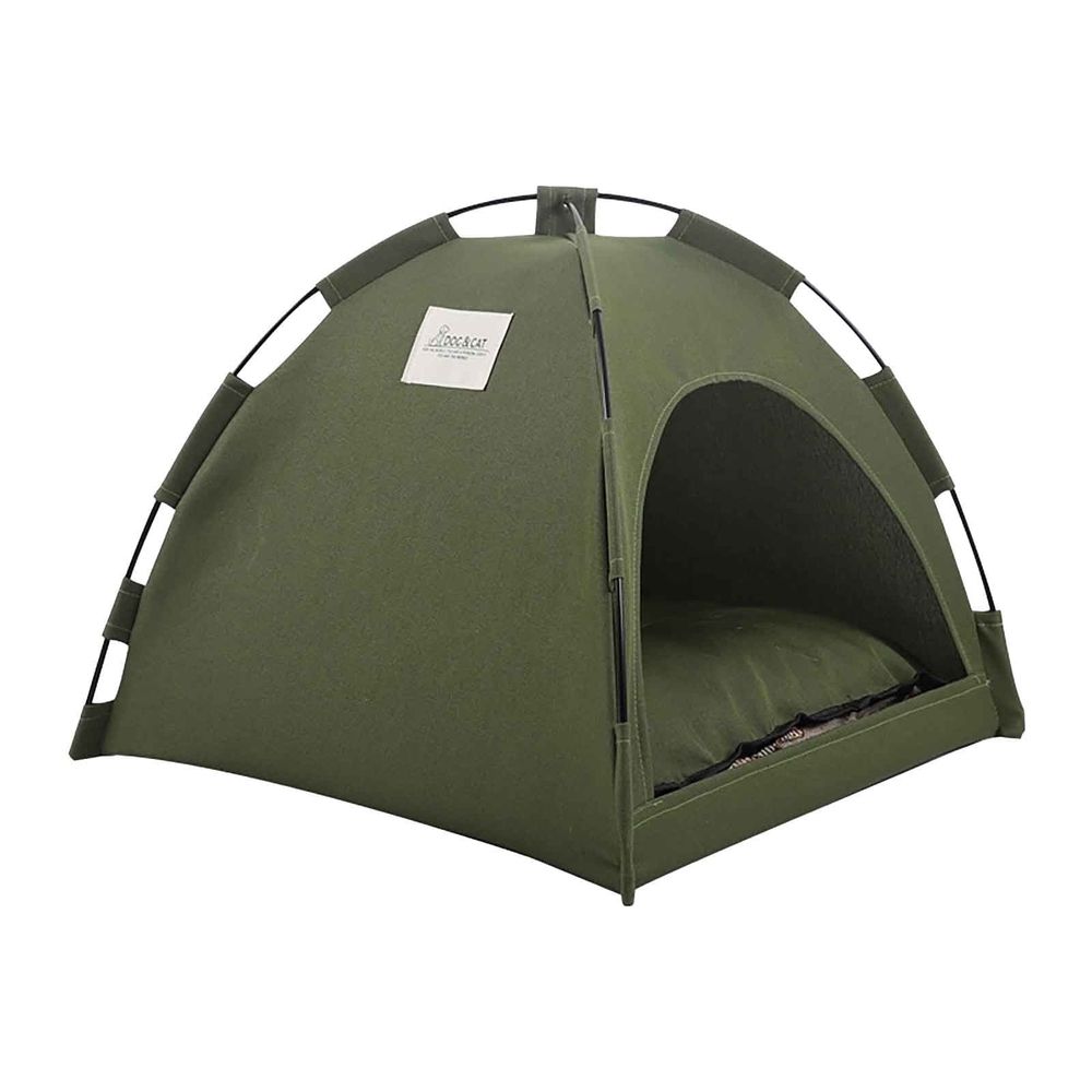 Foldable Pet Tent Portable Indoor Outdoor Breathable Mesh Travel Cage for Dogs Cats Small Animals with Removable Cushion Solid Color