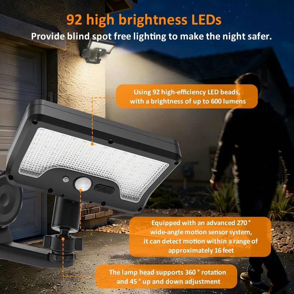 2Pcs Magnetic Solar Lights Outdoor with 3 Lighting Modes Dual Charging Modes ABS and IP65 Waterproof for Deck Patio RV