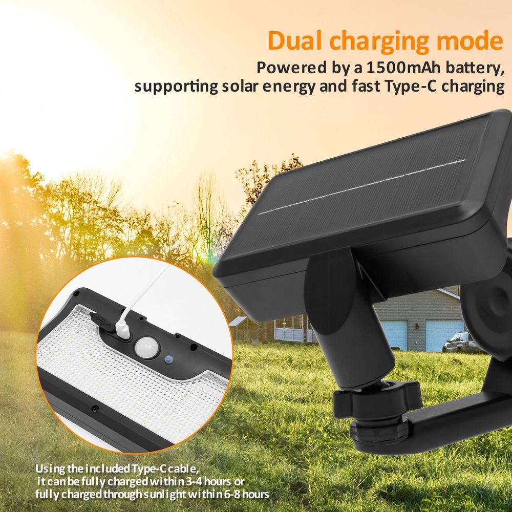2Pcs Magnetic Solar Lights Outdoor with 3 Lighting Modes Dual Charging Modes ABS and IP65 Waterproof for Deck Patio RV