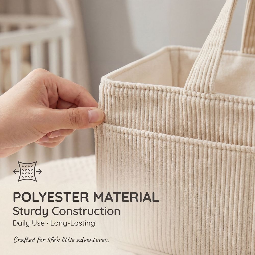 2Pcs Diaper Caddy Organizer with Inner Compartment Organization Sturdy Comfortable Carry Design for Nursery Baby Shower Newborn