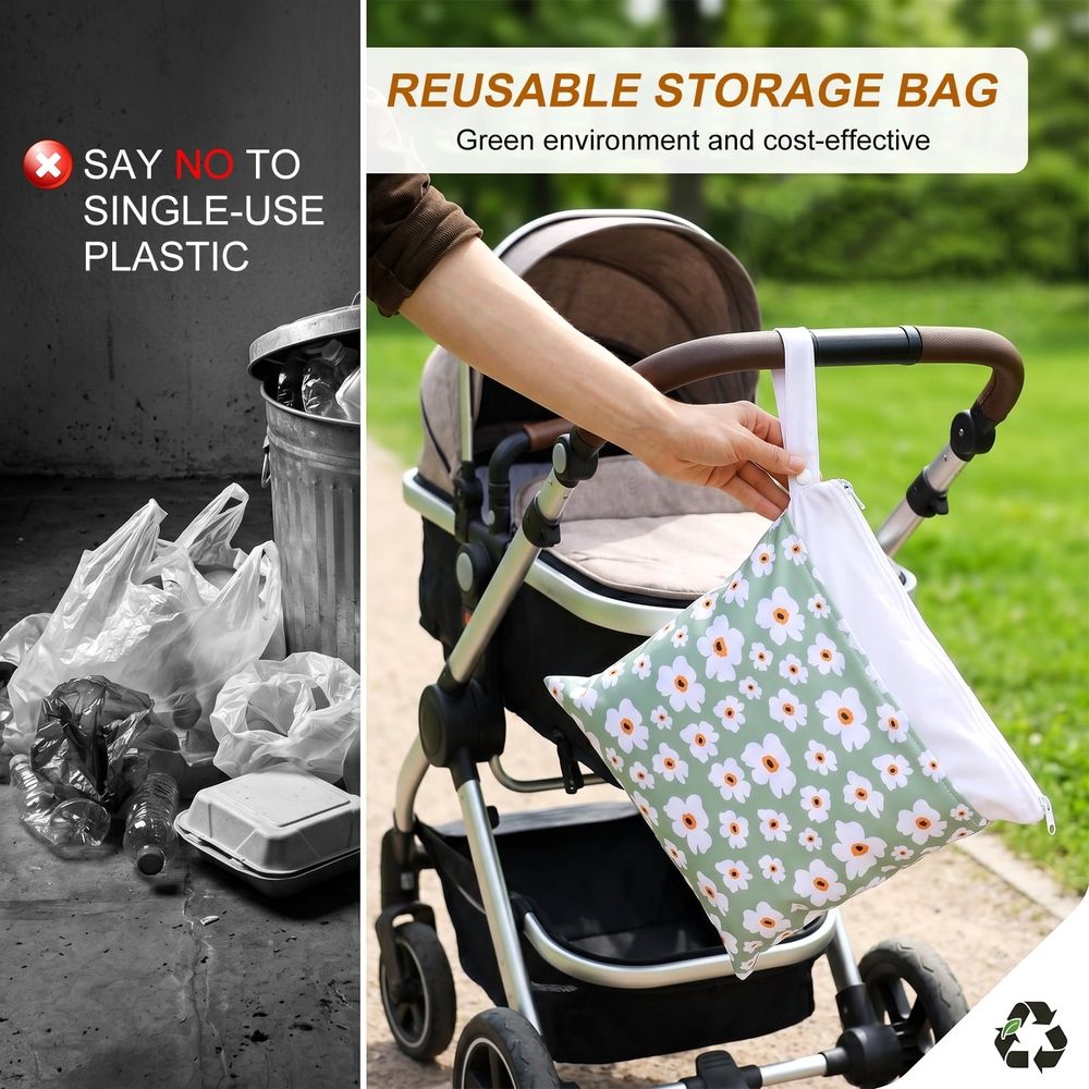 3Pcs Wet Dry Bags Spacious Inner Space Waterproof Wet Bag Portable and Easy To Clean for Baby Item Swimming Beach Travel