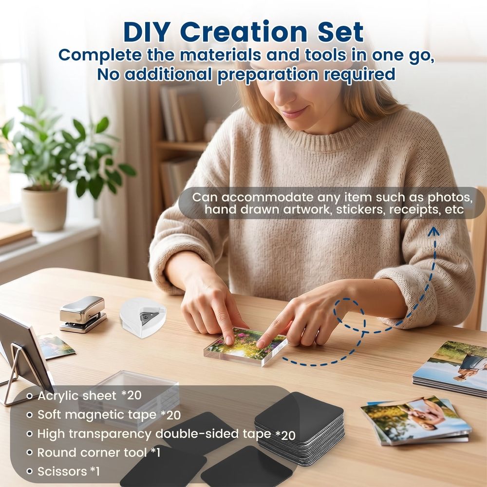 20Pcs DIY Fridge Magnet Craft Set DIY Fridge Magnet Kit Reliable Magnetism for Craft Kitchen Classroom Office Decor