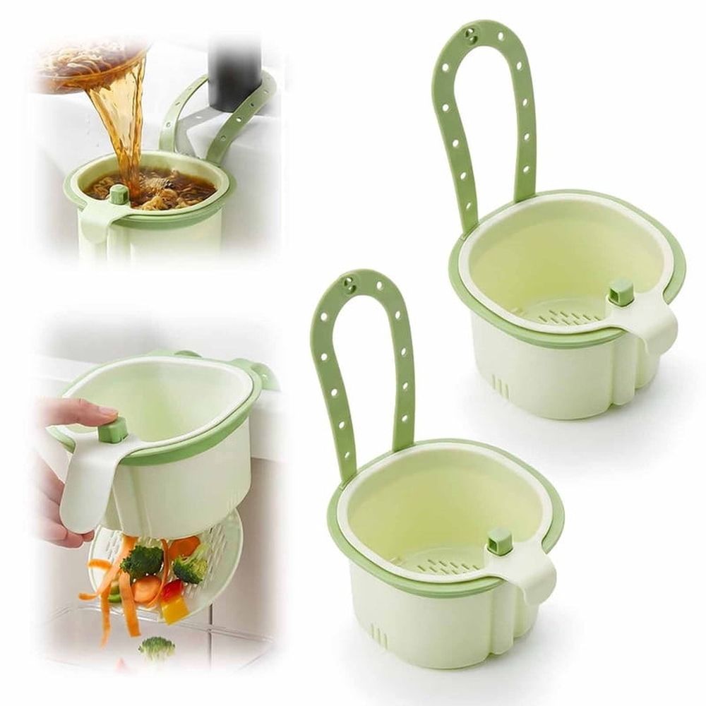 2026 New Cactus Kitchen Sink Strainer Basket, Self-Cleaning Faucet Hanging Filter Basket with Press to Release Waste, for Residue Separation (2PCS, Green)