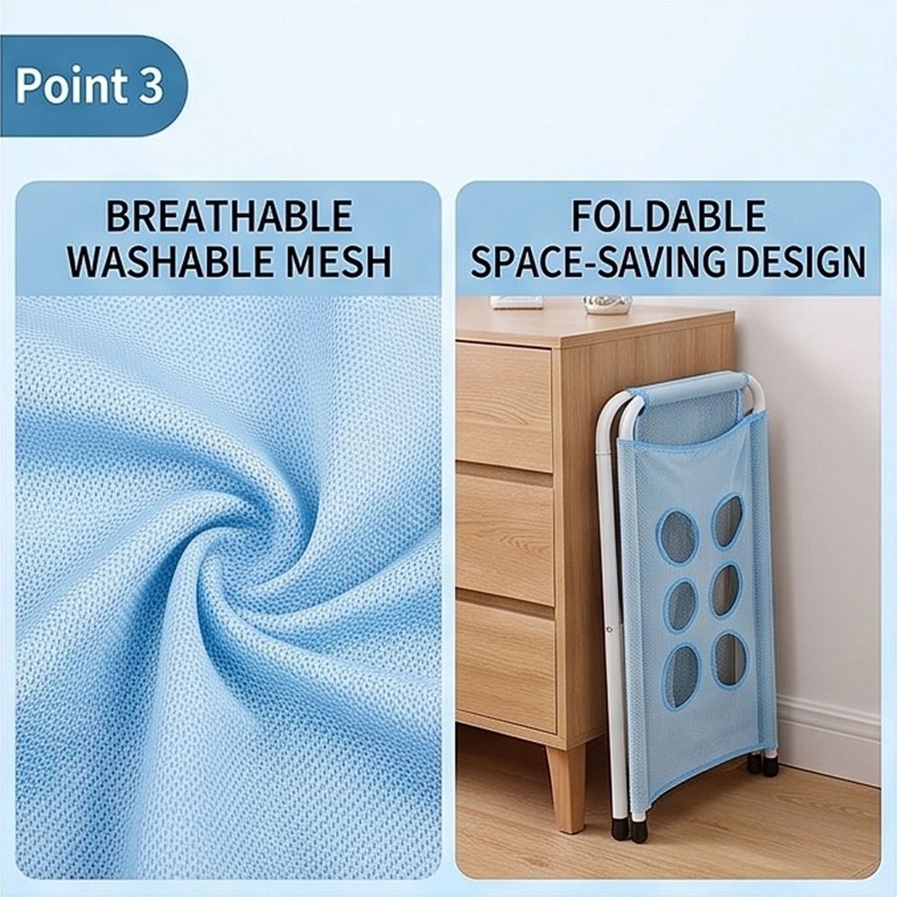 Foldable Pet Bathing Stand, Pet Grooming Hammock - Quick-Dry Mesh, 8 Holes, Holds 44 lbs for Washing & Grooming