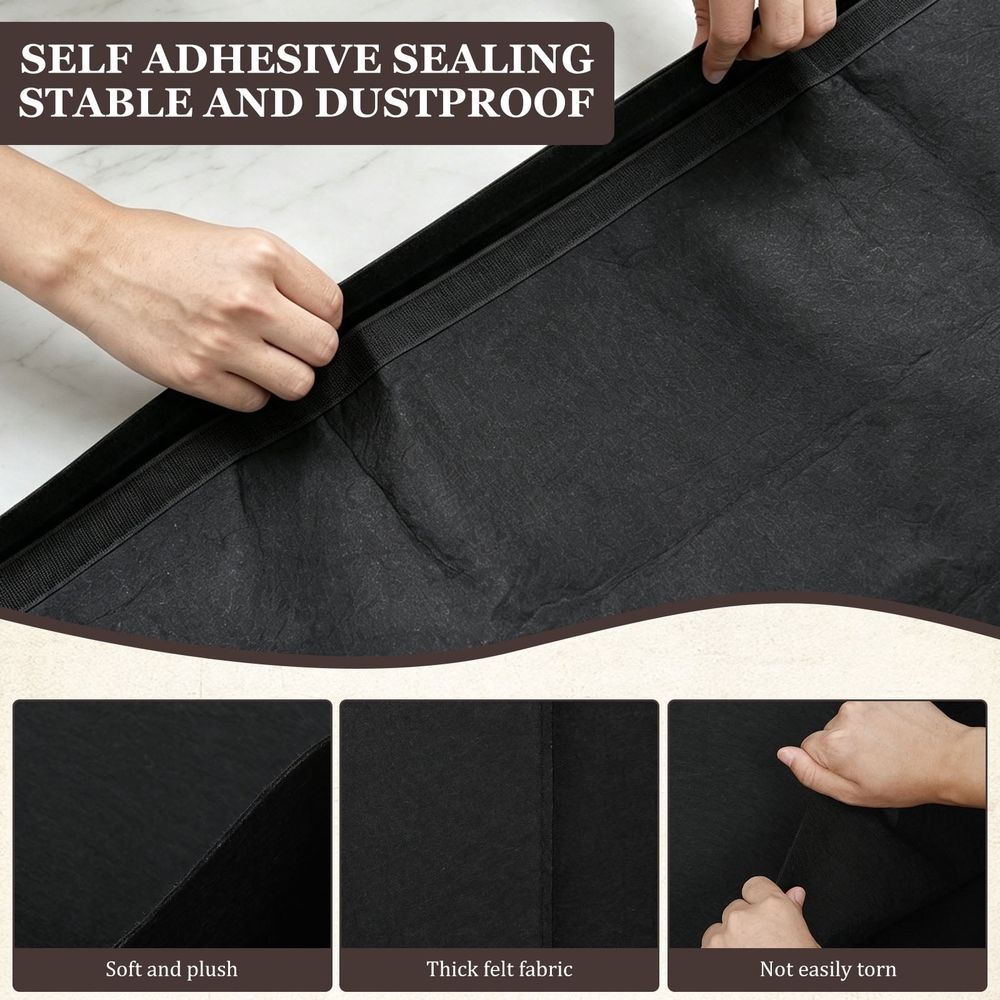 2 Pack Felt Picture Frame Moving Bag, Self Adhesive Sealing, Scratch Protection, Safe Transport, for Office Reorganization (Black)