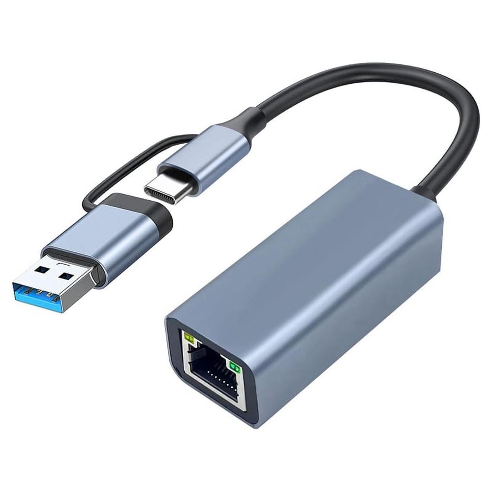 USB 3.0 to Ethernet Adapter with USB C to RJ45 Gigabit LAN 1000 Mbps Wired Network, Network Adapter, for