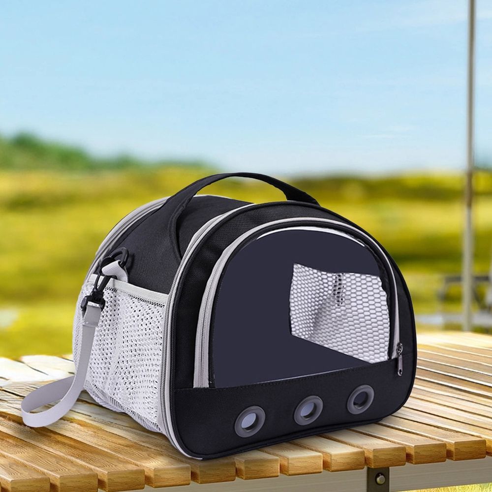 Small Pet Travel Carrier Bag for Parrots Hamsters Birds - Portable Breathable Shoulder Cage for Vet Visits - Lightweight & Foldable Excursion Bag with Mesh Windows for Budgies Lovebirds Cockatiels