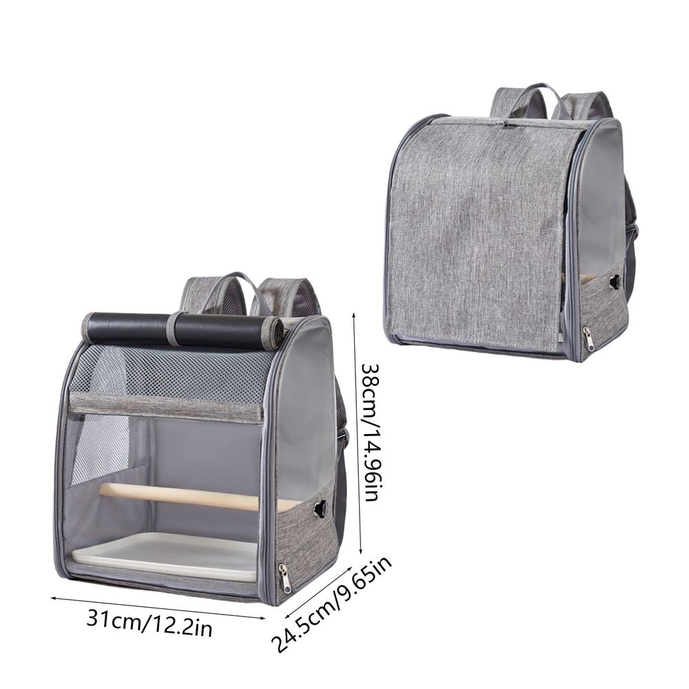 Bird Carrier Backpack for Parrots Pigeons, Cockatiel Carrier Backpack, Parrot Carrier Backpack, for Birds, Cages and Outdoor Feeding, for Travel, Carriers and Outdoor Pet Trips, Dark Gray