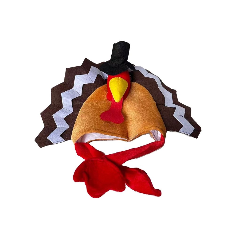 Thanksgiving Turkey Hat Funny Party Hat for Thanksgiving Dinner Holiday Cosplay Photo Prop, 3D Turkey Headpiece with Top Hat Fan Tail Feathers Dangling Feet, 3D Turkey Headpiece with Top Hat Fan Tail