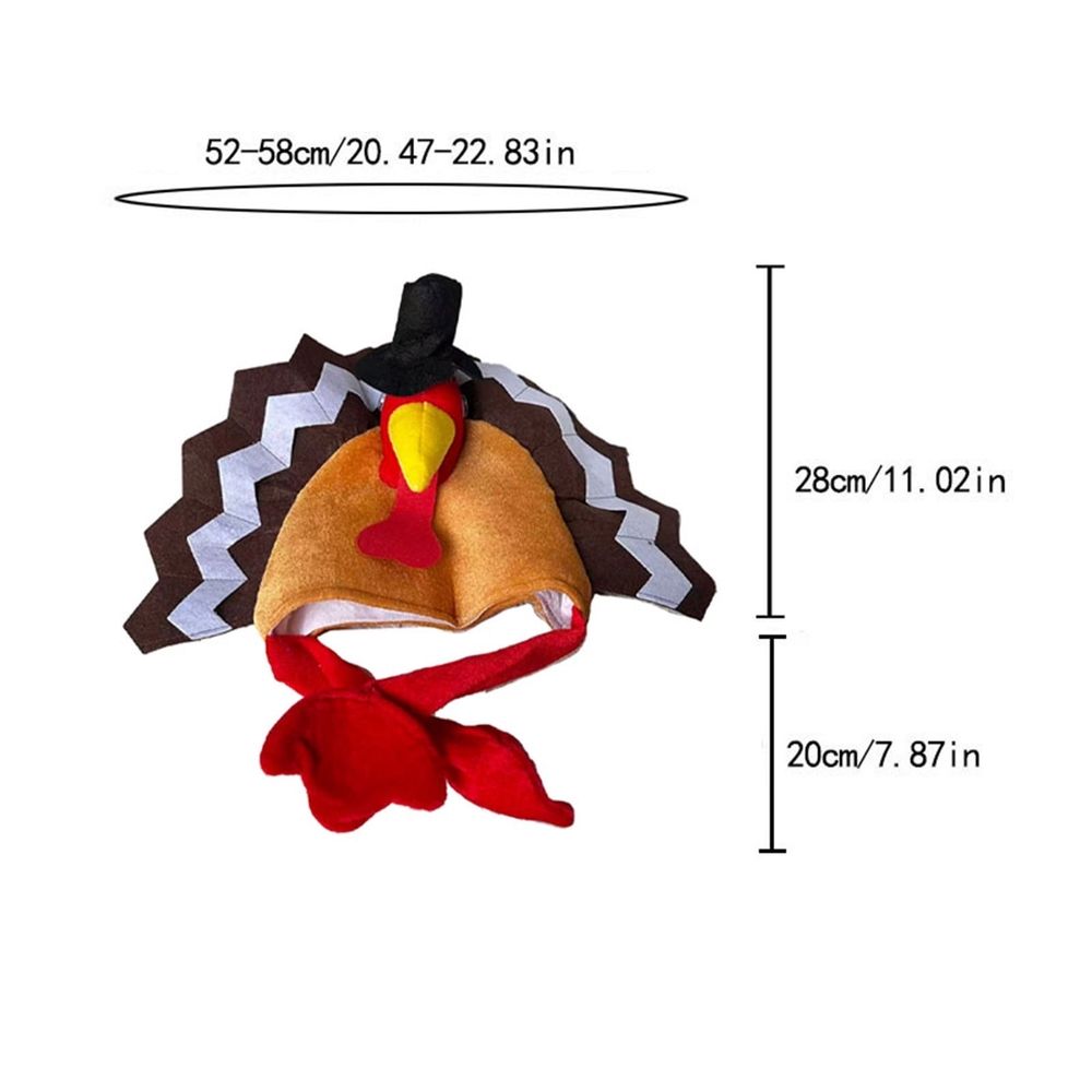 Thanksgiving Turkey Hat Funny Party Hat for Thanksgiving Dinner Holiday Cosplay Photo Prop, 3D Turkey Headpiece with Top Hat Fan Tail Feathers Dangling Feet, 3D Turkey Headpiece with Top Hat Fan Tail