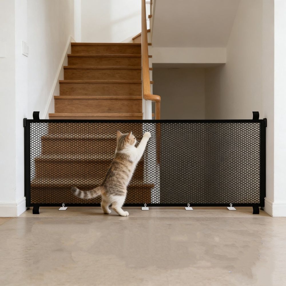 No Drilling Required Pet Doors Fences Or Pussy Barriers Avoid Escaped Cats And Dogs From Getting Out Foolproof To Install And Store, Cat Door For Fence, Puppy Gate For Door Frame, S