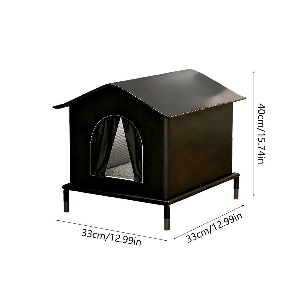 Outdoor Cat House for Feral Cats Waterproof Sun Protection Pet Tent Insulated Shelter All Seasons Foldable Portable Cat Enclosure with Raised Floor for Porch Yard Patio Garden Balcony Garage, Blue
