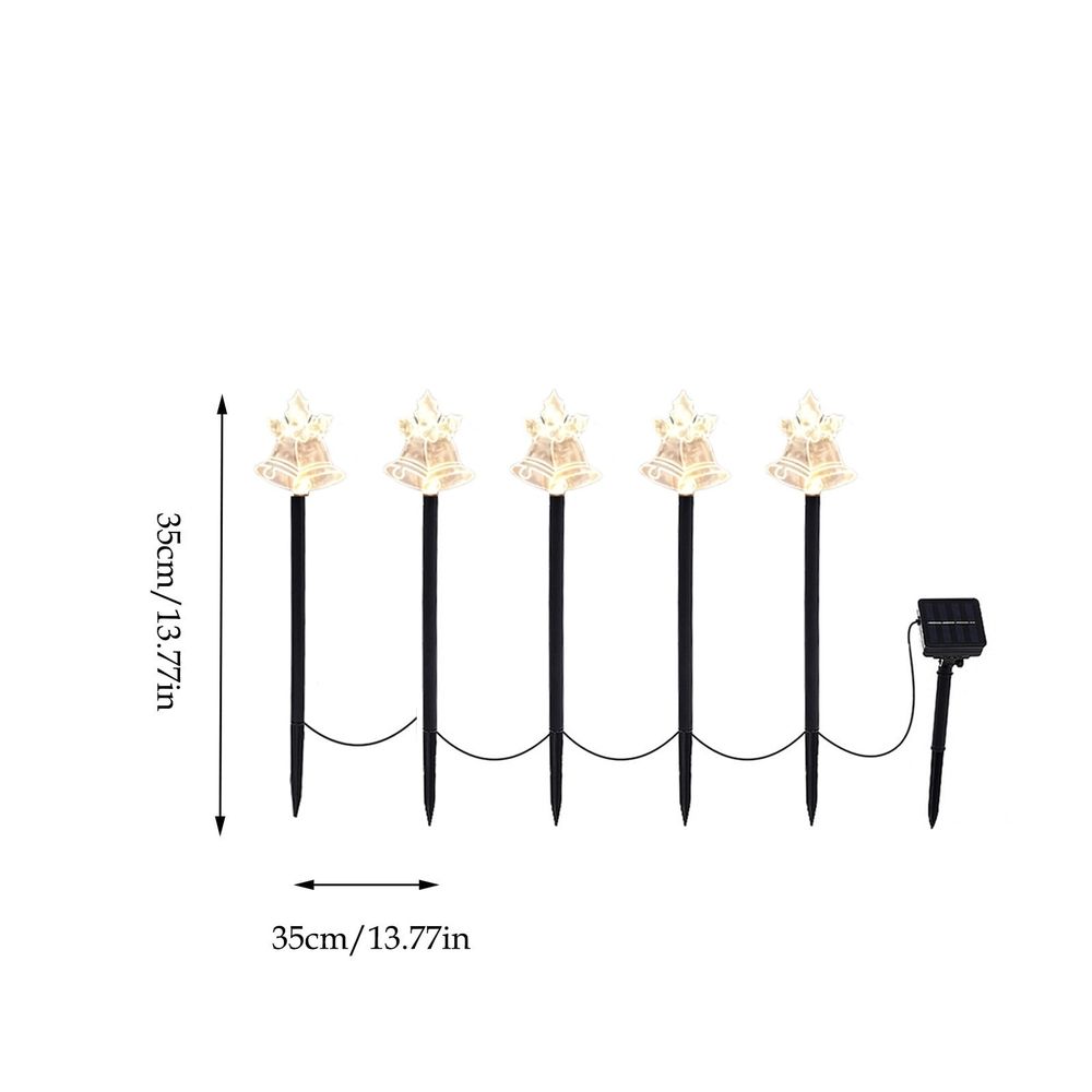 Solar Powered Christmas Christmas Bells Garden Stake Lights Decorative Outdoor Ambient Lighting For Parks Gardens Villas And Landscapes, Solar Powered Christmas Bells Garden Stake Lights