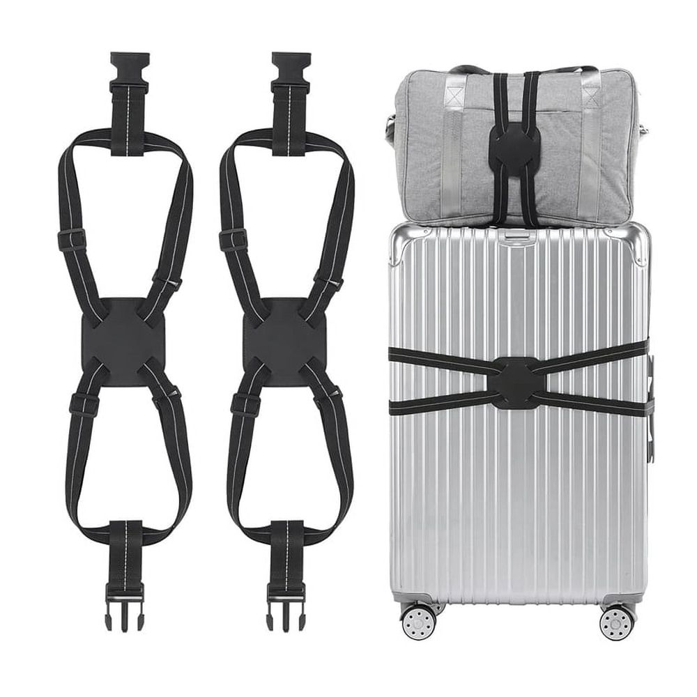 Luggage Straps Bag Bungees for Suitcases Add A Bag, Travel Bag Bungee Belt for Luggage (2 Pack)