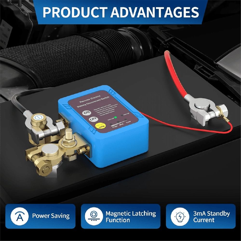 12V 240A Remote Battery Disconnect Switch, Automatic Power Off Switch Car Truck Boat Remote Control Switch