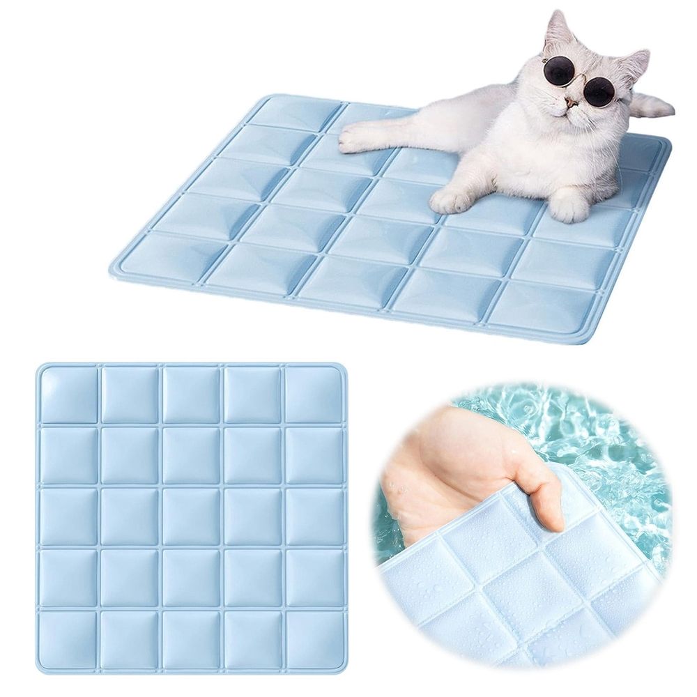 Pet Cooling Mat - 16"x16" Dog & Cat Cool Pad - No Water or Electricity Needed - Non-, Foldable & Waterproof - for Hot Weather & Travel