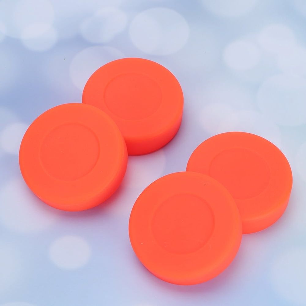 10 Pcs Street Hockey Pucks Durable Orange Rubber Smooth Surface for Practice