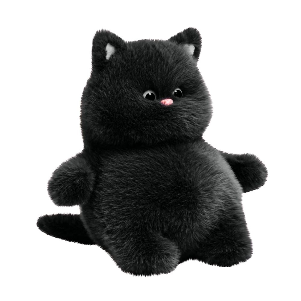 Soft Plush Cat Doll Toy 15.7-Inch Furry Stuffed Animal Realistic Design High Quality Fabric Decorative Accessory for Bedroom Shelves Travel Companion and Birthday Gift