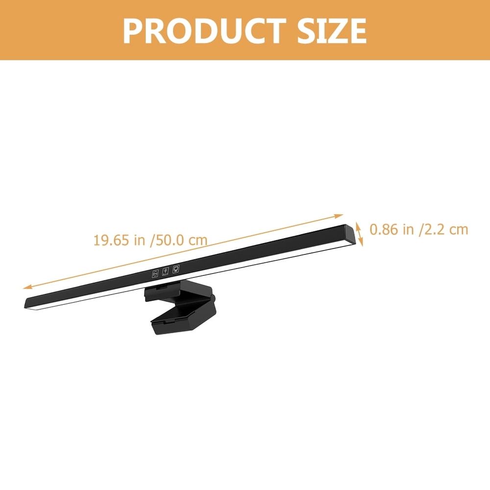 Black Monitor Light Bar with Anti- , Adjustable Brightness for Home and Office Use