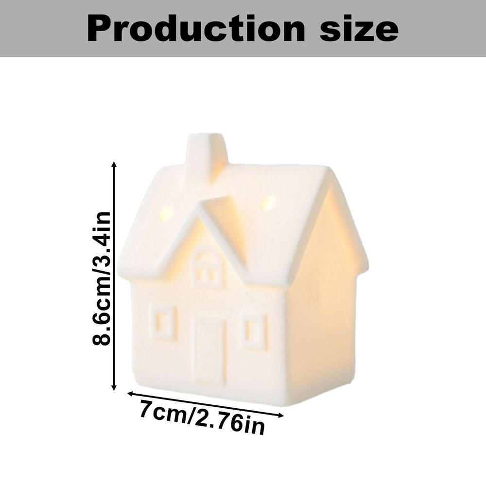 Clearance!Ceramic Christmas Village Houses With Light White Porcelain House Figurine Rustic Decor For Home Table Bookshelf Christmas Tree Tower