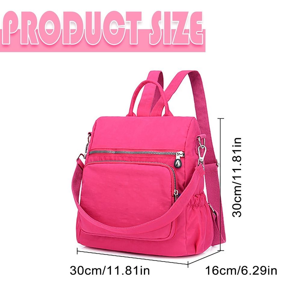 Women's Anti-Theft Backpack Purse, Nylon Travel Shoulder Bag, Casual Daypack and Satchel Handbag for Daily Use, Multiple Pockets and USB Port