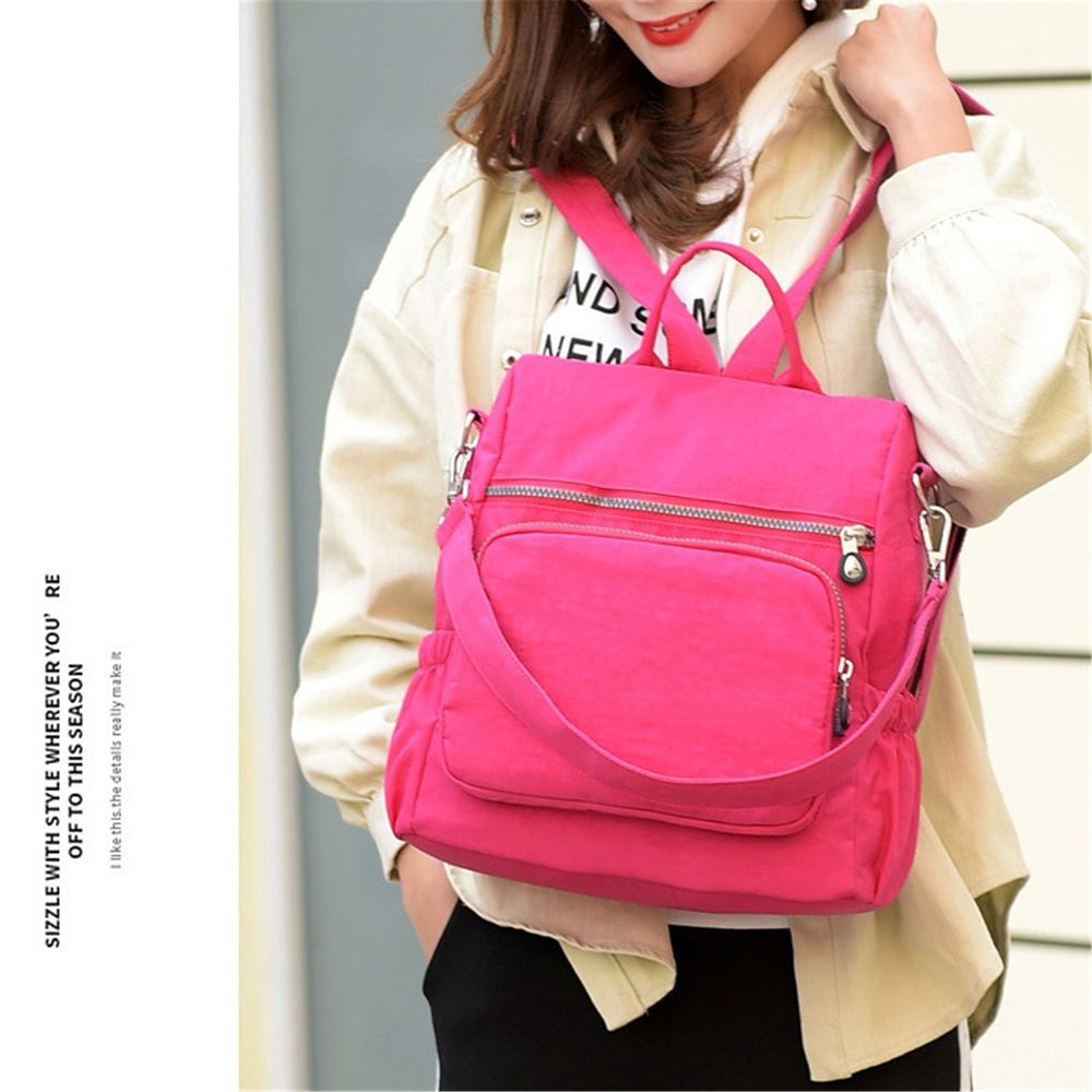 Women's Anti-Theft Backpack Purse, Nylon Travel Shoulder Bag, Casual Daypack and Satchel Handbag for Daily Use, Multiple Pockets and USB Port