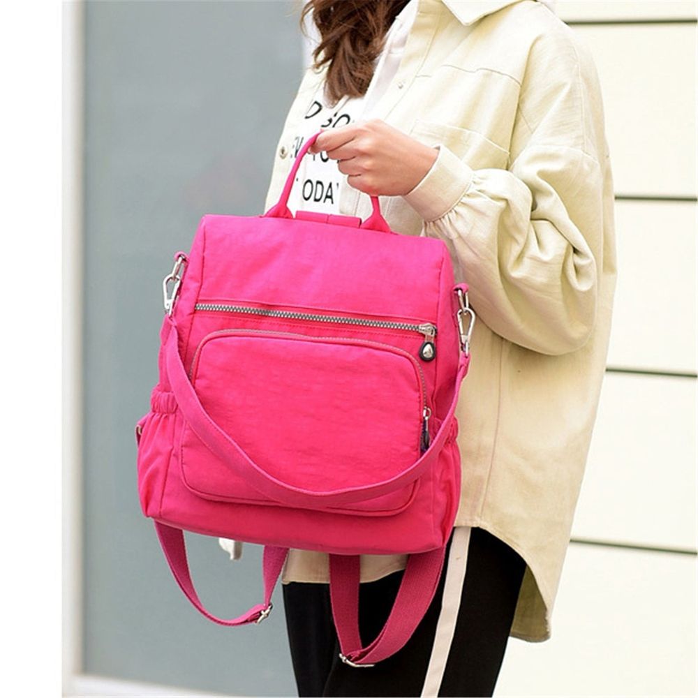 Women's Anti-Theft Backpack Purse, Nylon Travel Shoulder Bag, Casual Daypack and Satchel Handbag for Daily Use, Multiple Pockets and USB Port