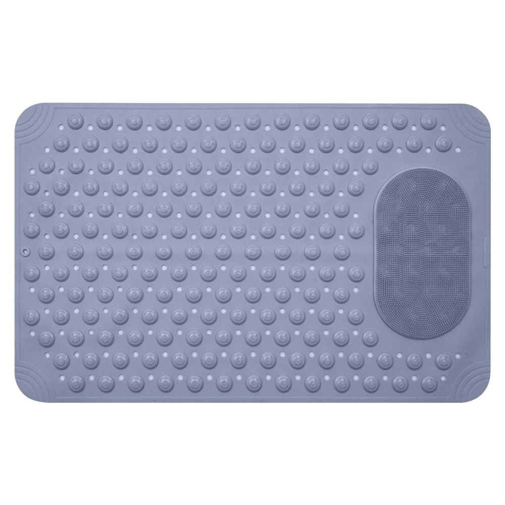 Non Slip Bathtub Mat, Anti Mold Shower Mat with Drain Holes, 27.56" x 14.57" Massage Textured Foot Scrubber Bath Mat, Soft Waterproof Anti Skid Bathroom Floor Mat for Inside Shower Tub, Pink