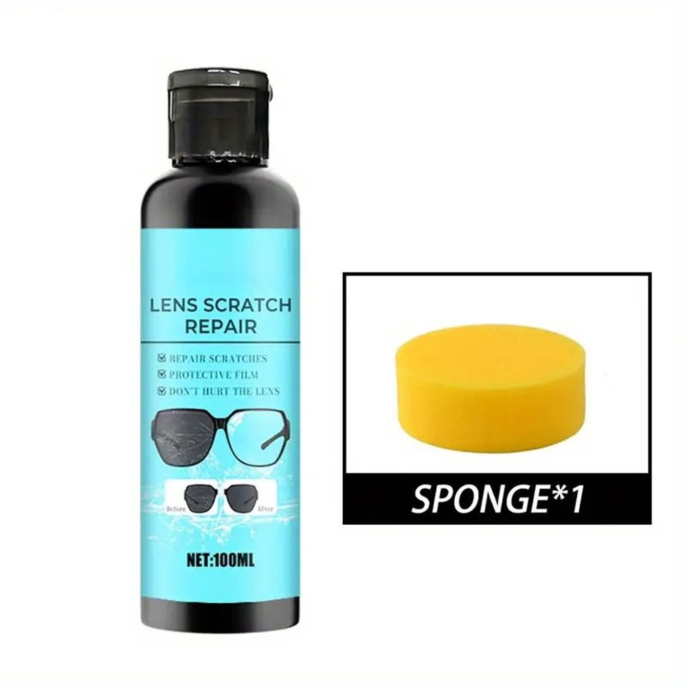 Eyeglass Scratch Remover, 100ml Lens Scratch Repair Spray Cleaner, Glasses Lens Scratch Removal Solution Polishing Fluid, Eyeglass Restoration Fluid, Sunglass Screen Cleaning Tool for Lenses Screens