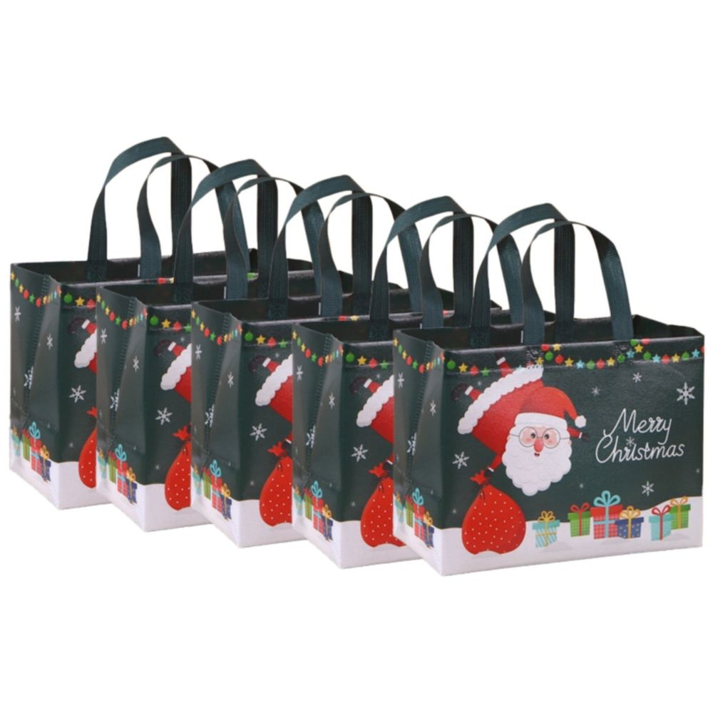 Christmas Gift Wrapping Paper! 5pcs Extra Large Bags Large Christmas Tote Bags With Handles Reusable Non Woven Gift Bags Shopping Bags Christmas Gifts Wrapping Party