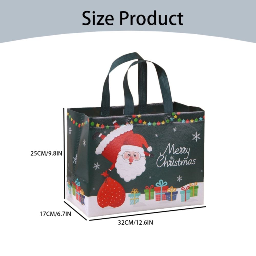 Christmas Gift Wrapping Paper! 5pcs Extra Large Bags Large Christmas Tote Bags With Handles Reusable Non Woven Gift Bags Shopping Bags Christmas Gifts Wrapping Party