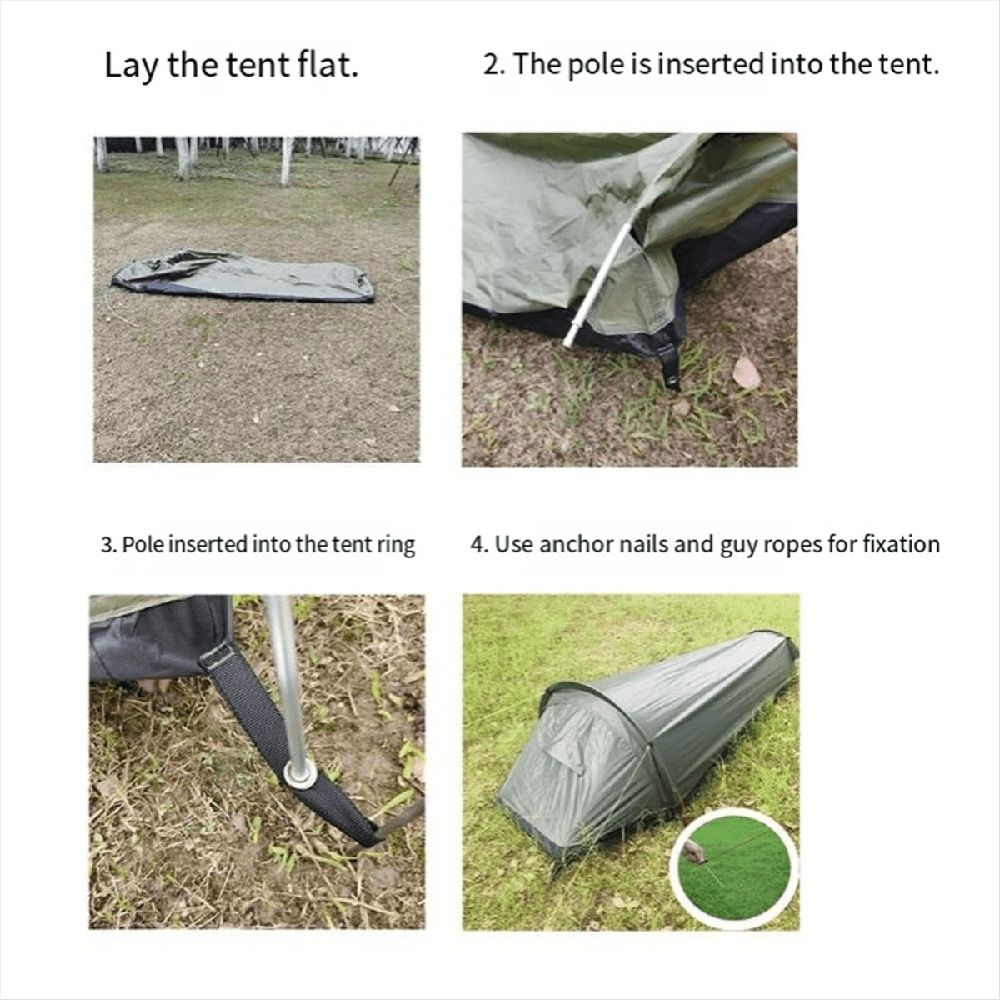 Outdoor Equipment Wild Camping Sleeping Bag Tent Single Person Hiking Camping Backpacking Tent Waterproof,B,1 x Backpacking Tent,Yellow