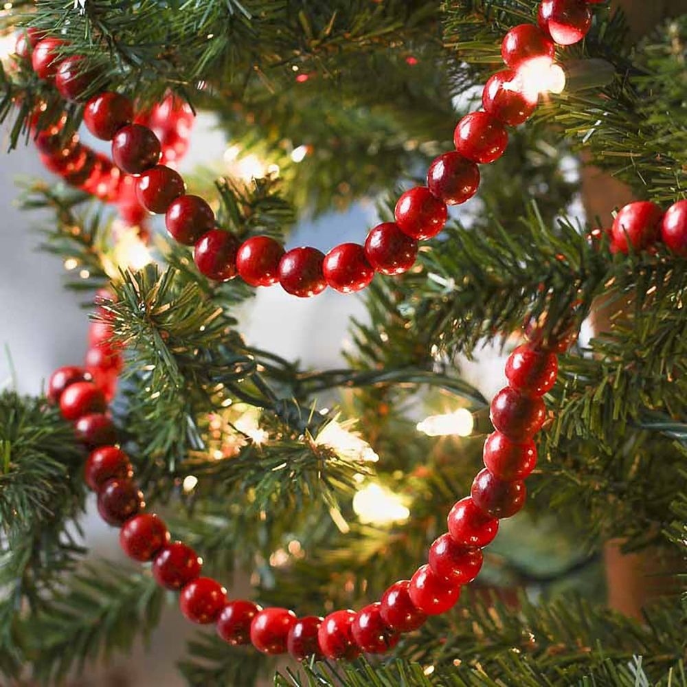 Decoration Wooden Beads String Christmas Tree Fireplace Garland Ornativity Wooden Christmas Garland Decorations - Rustic Wood Beaded Decorations Garland Bead Strand Xmas Holiday Decor