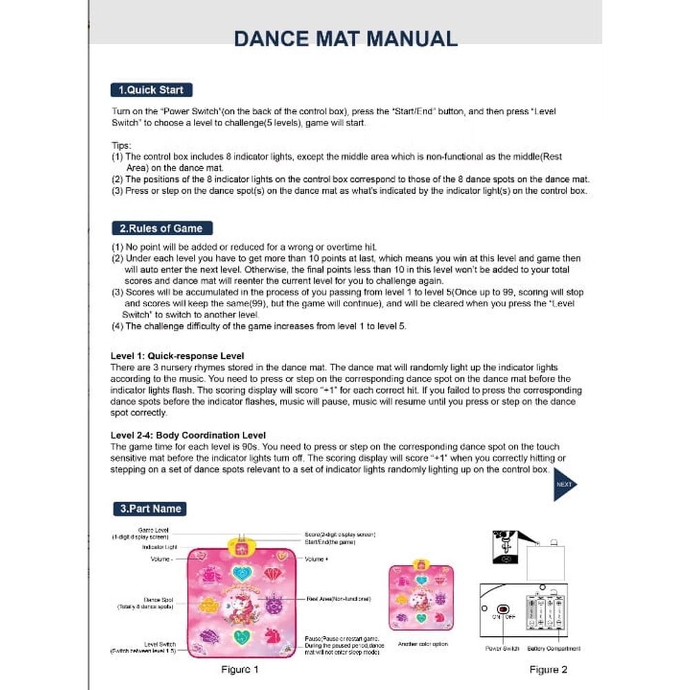 Dance Mat,Toys for 3 4 5 6 7+ Year Old Girls,Dance Mat for Kids,Electronic Music Dance Pad Toy with LED Lights,5 Game Modes Princess Dancing Mat,Birthday Xmas Gifts for Age 3-8 Year Old Girls