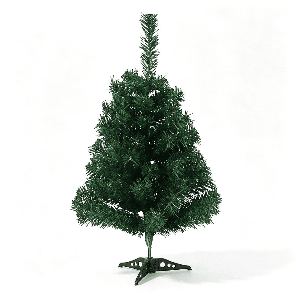 2ft Mini Tabletop Christmas Tree, 60cm Artificial Small Tree with 50 Tips, PVC Christmas Tree with Plastic Stand for Desk Holiday Decor