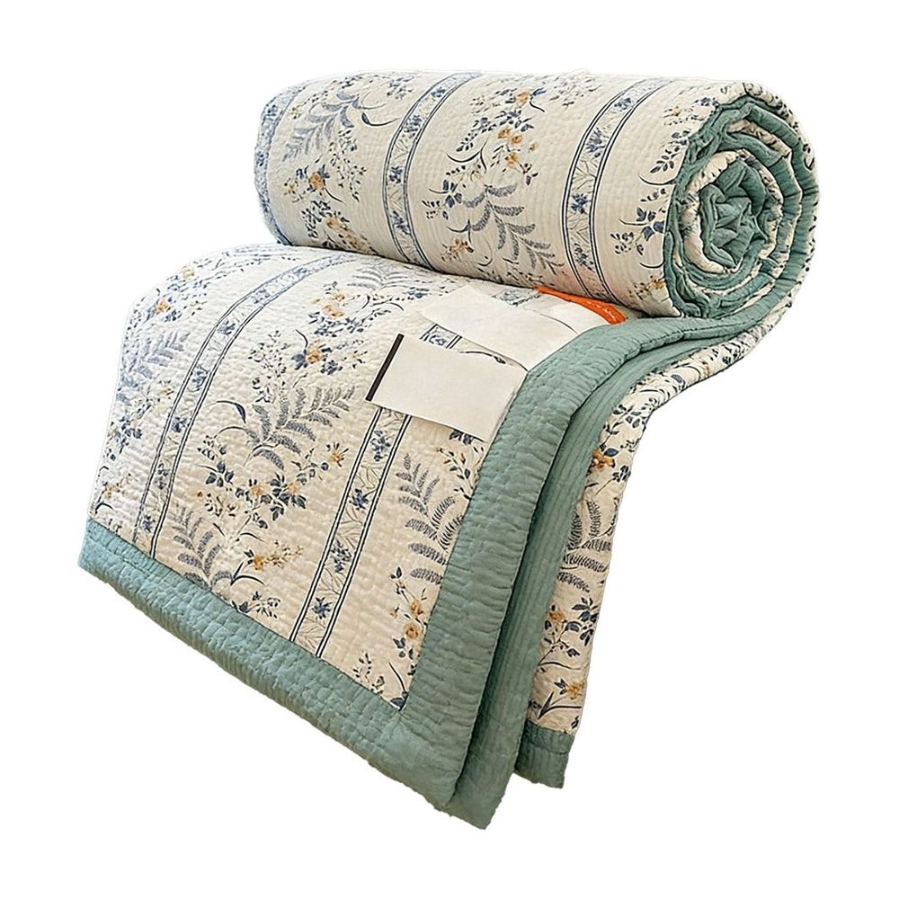 Brighten Up Summer Quilt for Room - Lightweight Breathable Throw - Washable Cotton Blanket to Add Color to Living Space