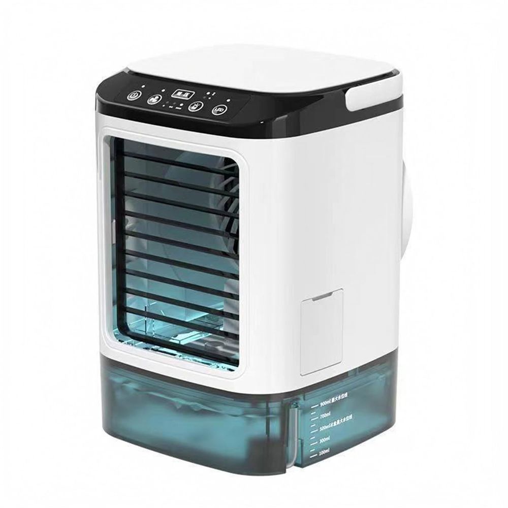 Portable Evaporative Air Cooler Fan with Spray Function and Ice Box Personal Desktop Cooling Unit with Water Tank
