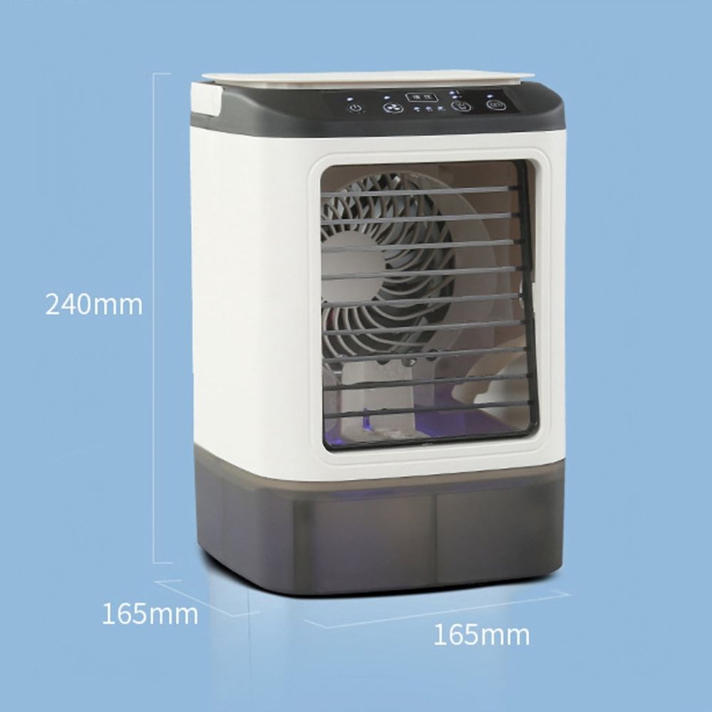 Portable Evaporative Air Cooler Fan with Spray Function and Ice Box Personal Desktop Cooling Unit with Water Tank